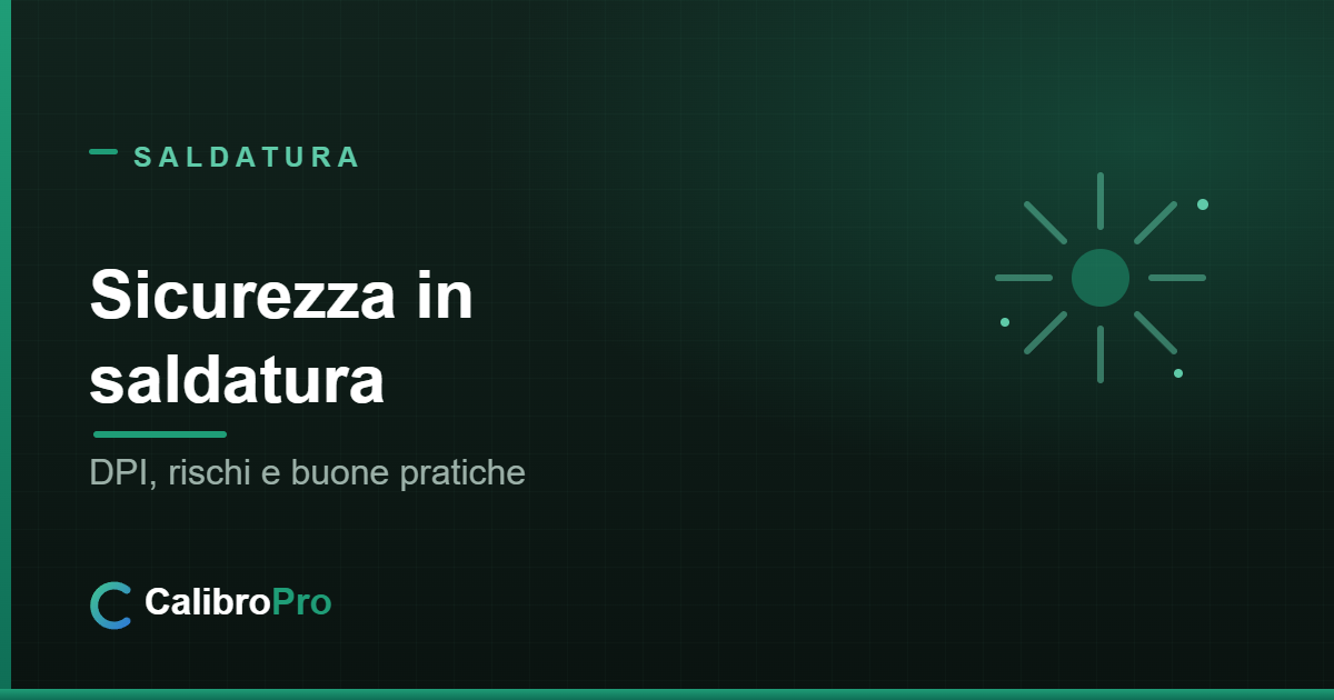 Sicurezza in saldatura e DPI